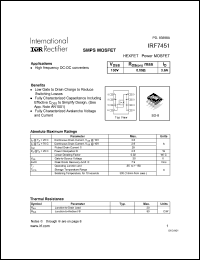 datasheet for IRF7451 by International Rectifier