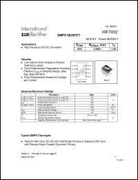 datasheet for IRF7452 by International Rectifier