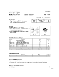 datasheet for IRF7456 by International Rectifier