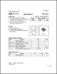 datasheet for IRF7457 by International Rectifier