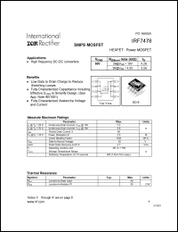 datasheet for IRF7478 by International Rectifier