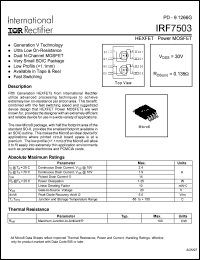 datasheet for IRF7503 by International Rectifier