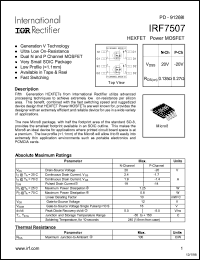 datasheet for IRF7507 by International Rectifier