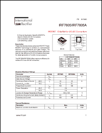 datasheet for IRF7805 by International Rectifier