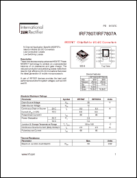 datasheet for IRF7807 by International Rectifier