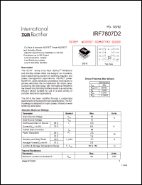 datasheet for IRF7807D2 by International Rectifier