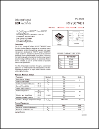 datasheet for IRF7807VD1 by International Rectifier