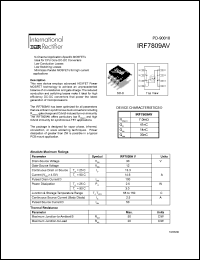 datasheet for IRF7809AV by International Rectifier