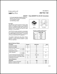 datasheet for IRF7811W by International Rectifier