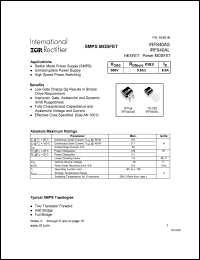 datasheet for IRF840AS by International Rectifier