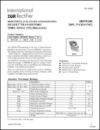 datasheet for IRF9240 by International Rectifier