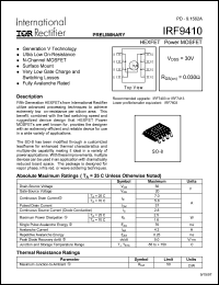 datasheet for IRF9410 by International Rectifier