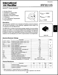 datasheet for IRF9510S by International Rectifier