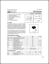 datasheet for IRF9520N by International Rectifier