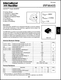 datasheet for IRF9640S by International Rectifier