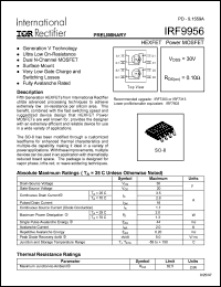 datasheet for IRF9956 by International Rectifier