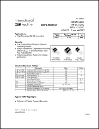 datasheet for IRFB17N20D by International Rectifier