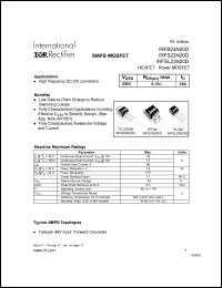 datasheet for IRFS23N20D by International Rectifier