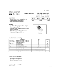 datasheet for IRFB9N65A by International Rectifier