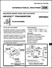 datasheet for IRFI064 by International Rectifier