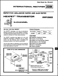 datasheet for IRFI360 by International Rectifier