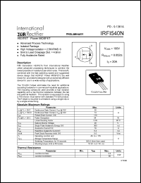 datasheet for IRFI540N by International Rectifier