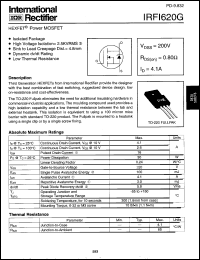 datasheet for IRFI620G by International Rectifier