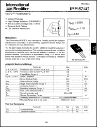 datasheet for IRFI624G by International Rectifier