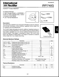 datasheet for IRFI740G by International Rectifier