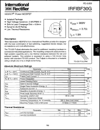 datasheet for IRFIBF30G by International Rectifier