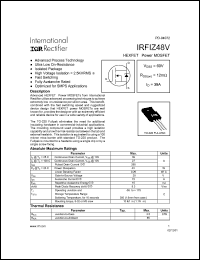 datasheet for IRFIZ48V by International Rectifier