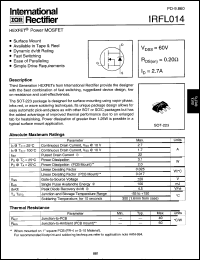 datasheet for IRFL014 by International Rectifier