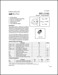 datasheet for IRFL014N by International Rectifier