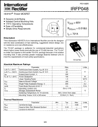 datasheet for IRFP048 by International Rectifier