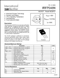 datasheet for IRFP048N by International Rectifier