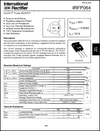 datasheet for IRFP064 by International Rectifier