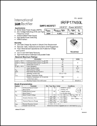 datasheet for IRFP17N50L by International Rectifier