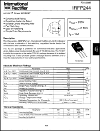 datasheet for IRFP244 by International Rectifier