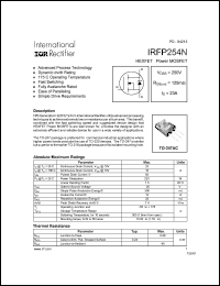 datasheet for IRFP254N by International Rectifier