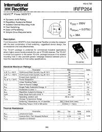 datasheet for IRFP264 by International Rectifier