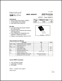 datasheet for IRFP450A by International Rectifier