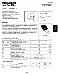 datasheet for IRFP460 by International Rectifier