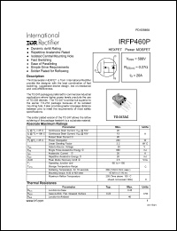 datasheet for IRFP460P by International Rectifier