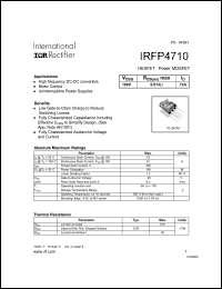 datasheet for IRFP4710 by International Rectifier