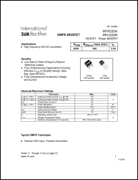 datasheet for IRFR220N by International Rectifier