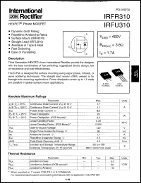 datasheet for IRFR310 by International Rectifier