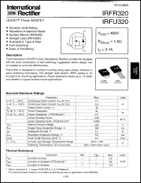 datasheet for IRFR320 by International Rectifier