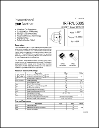 datasheet for IRFU5305 by International Rectifier