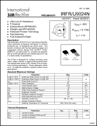 datasheet for IRFR9024N by International Rectifier