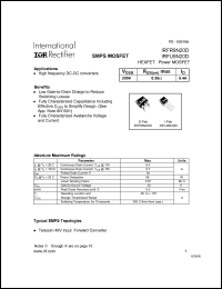 datasheet for IRFR9N20D by International Rectifier